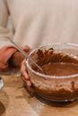 Crop woman with bowl of batter