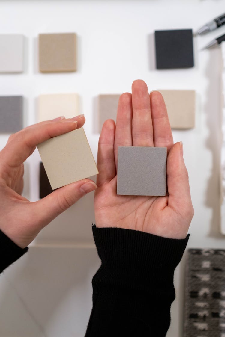 Woman Hands Holding Decorative Samples