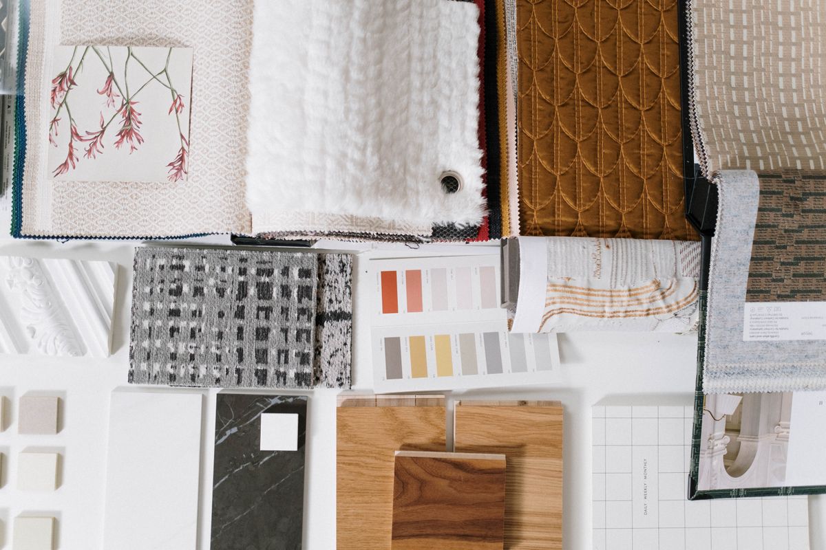 Curated fabric and textile swatches