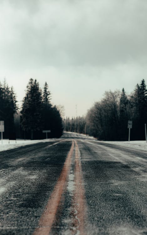 Бесплатное стоковое фото с дорога, зима, снег