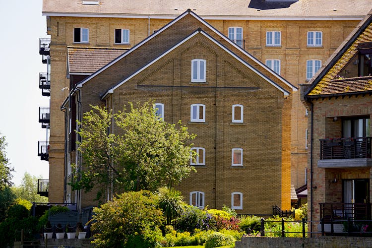 Residential Buildings Built Of Red Bricks