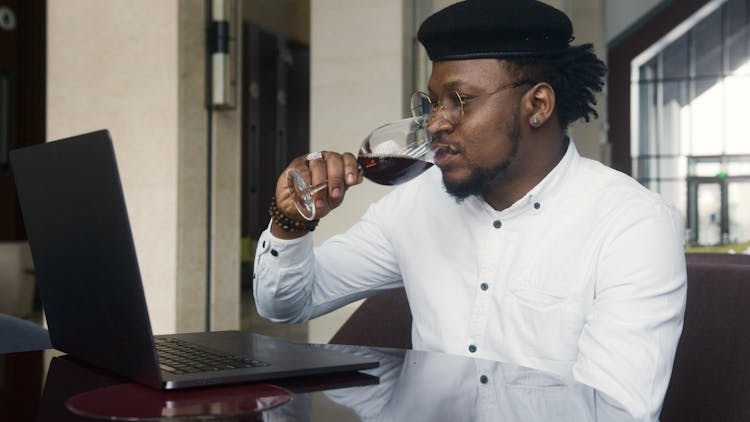 Man Drinking Wine