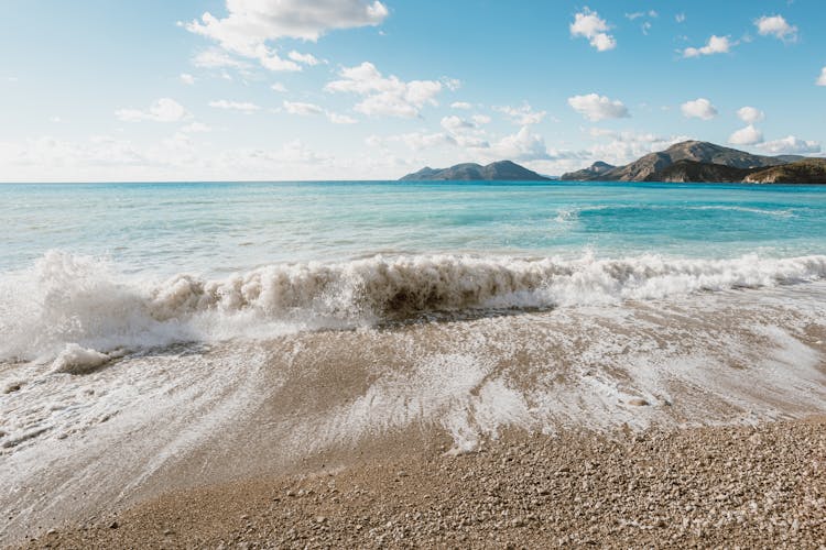 Waves Crashing Onto Shore