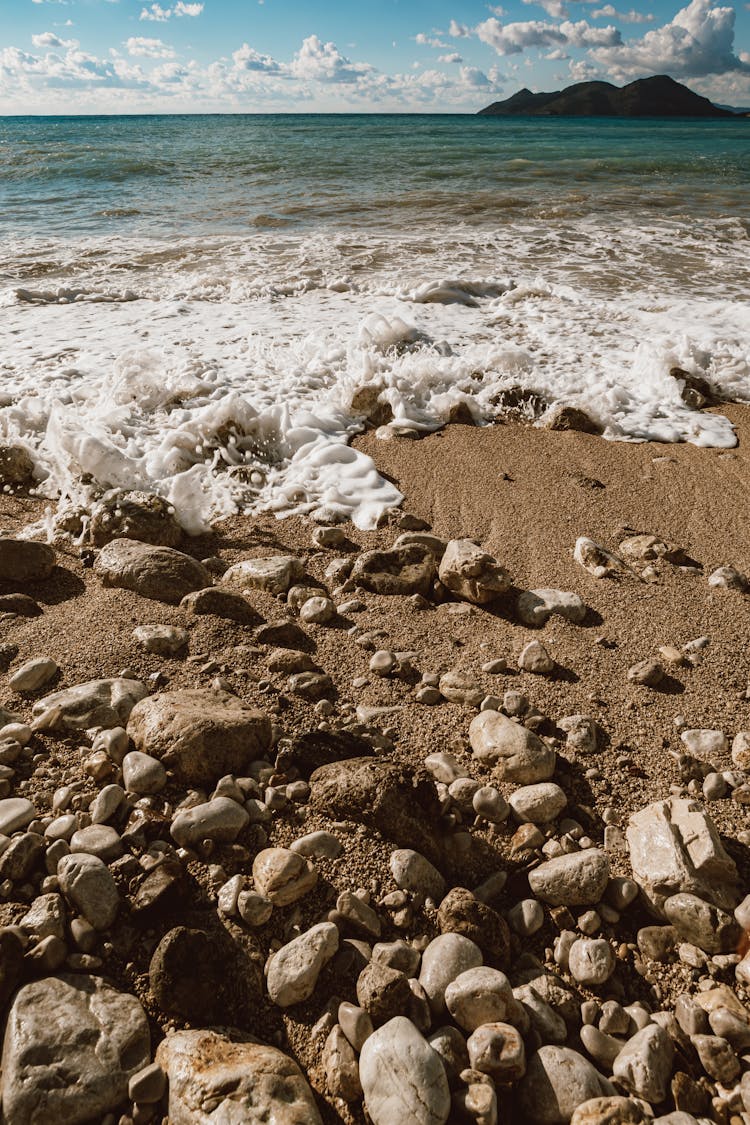 Waves Crashing On A Rocky Shore