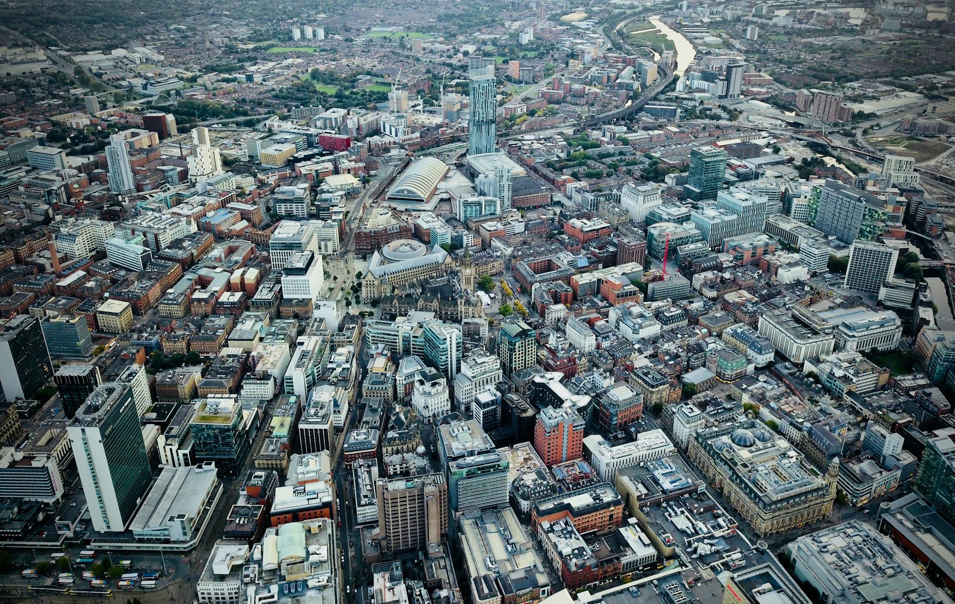 Vue aérienne de Manchester