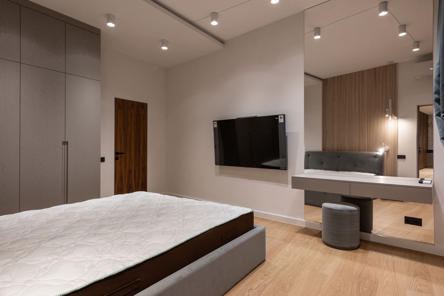 Modern apartment interior with furniture and personal items
