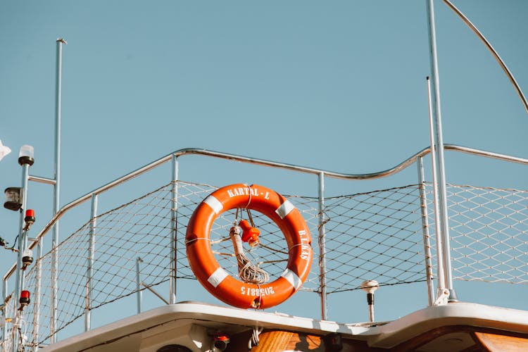 Lifebuoy On A Ship Railing