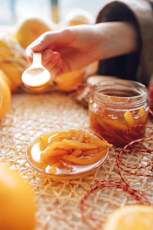 Fruit Jam on Spoon