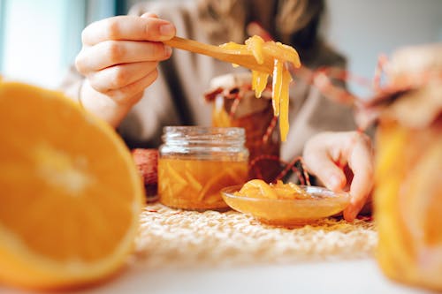 Free Preparing Homemade Orange Jam Stock Photo