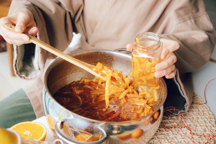 Cooking Fruits In Metal Pot