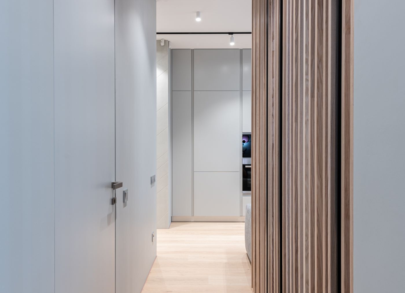 Modern empty hallway interior with doorway