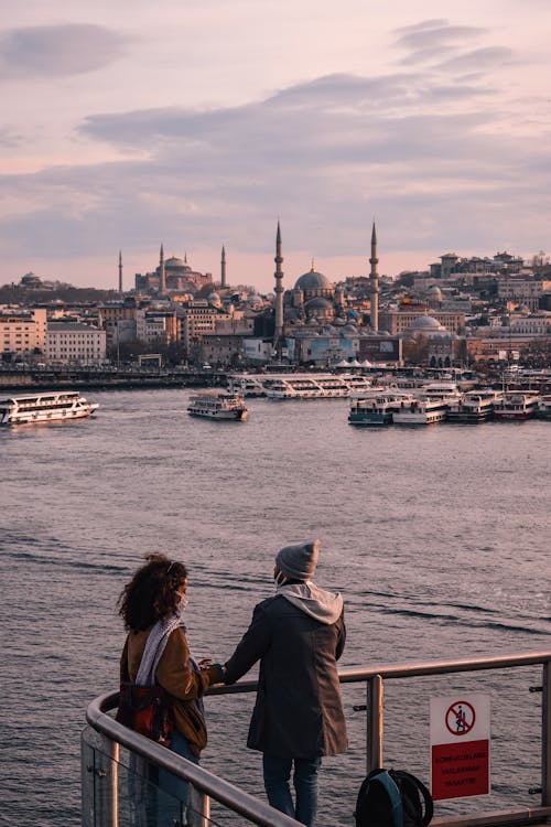 People in Harbor of Istanbul