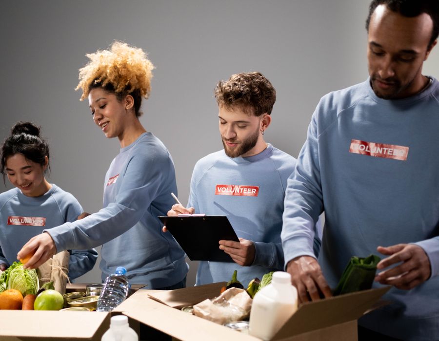Partners and volunteers working together