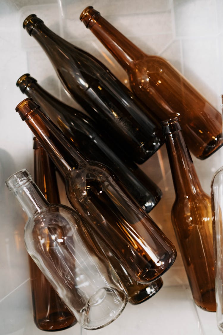 Assorted Bottles In Plastic Box