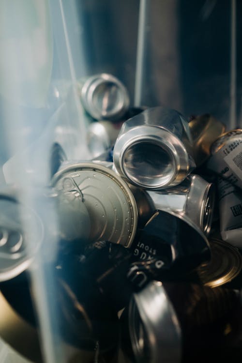 Tin Cans in Close Up Photography