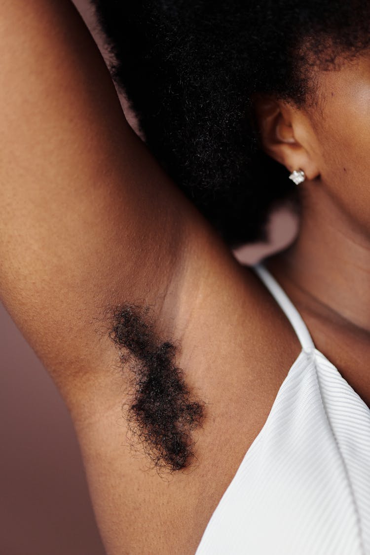 Close Up Shot Of Woman Armpit