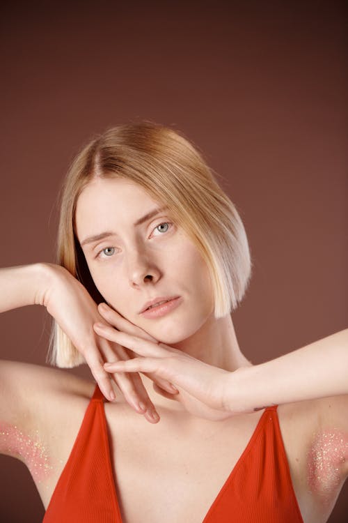 Woman in Red Top