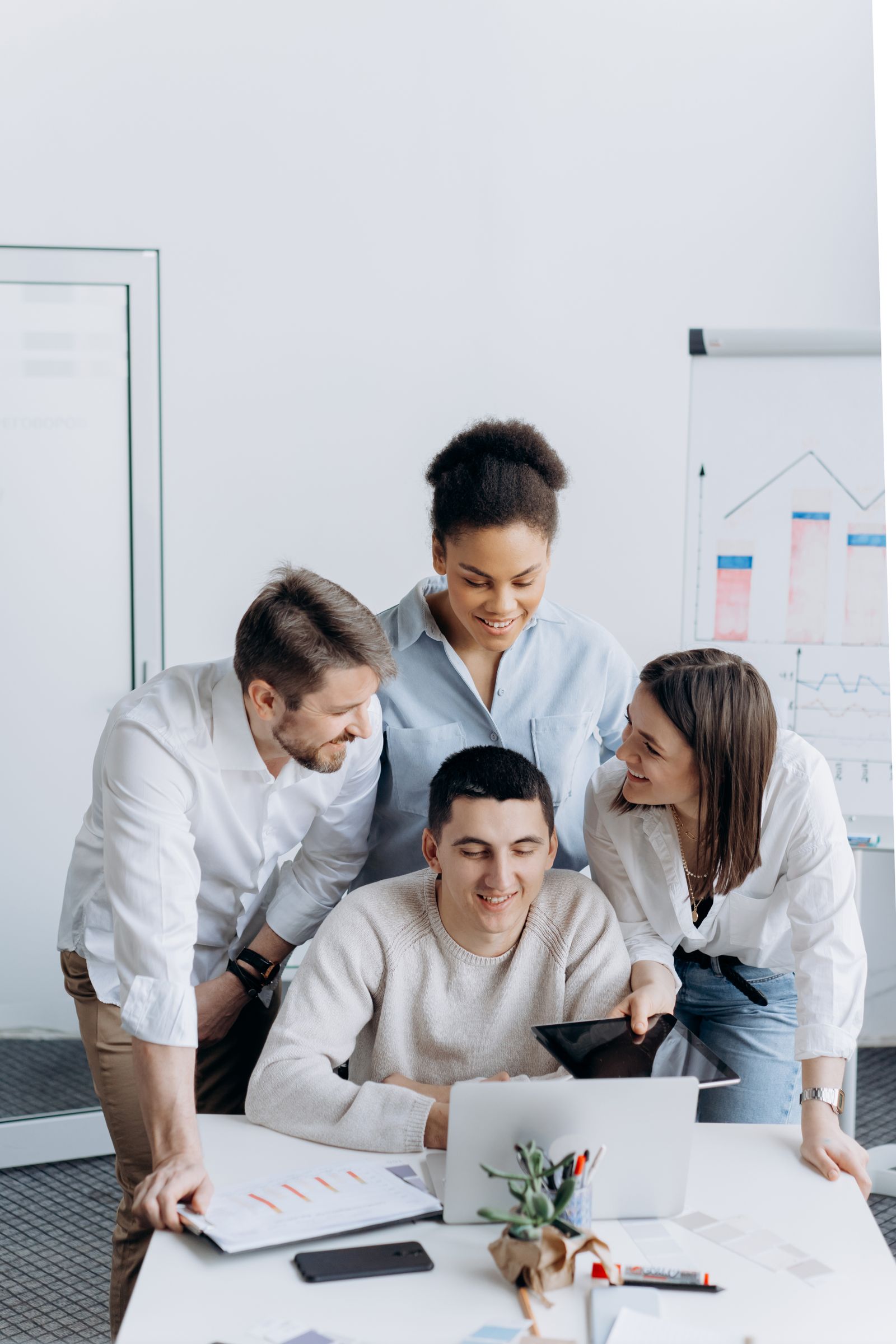 Happy office team collaboration scene 43