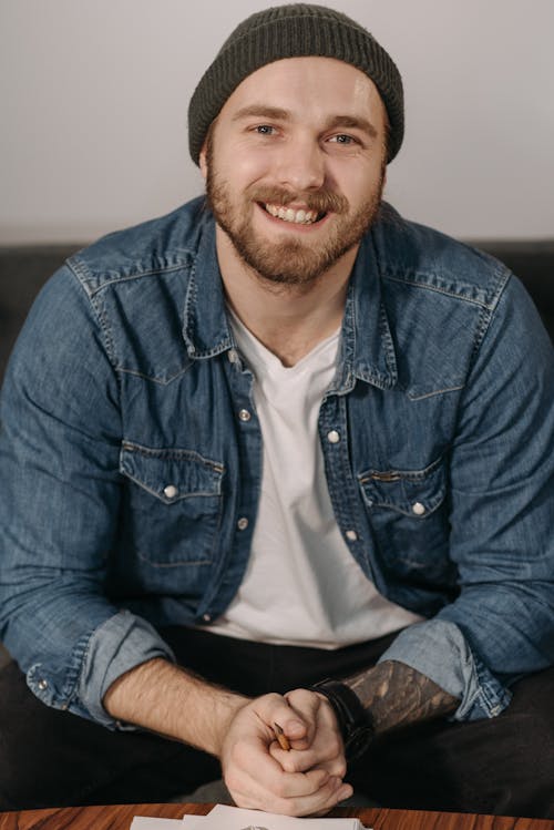 Photograph of a Man Wearing a Beanie