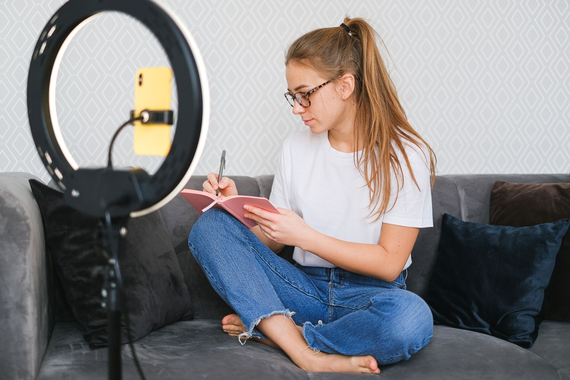 Content creator writing social posts