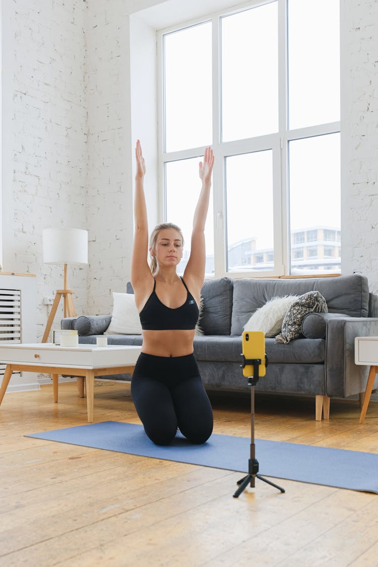 Woman Exercising At Home