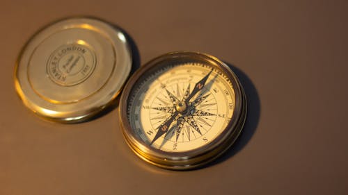 Antique Compass on a Table