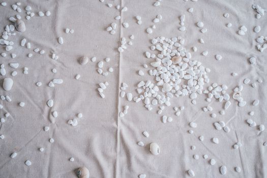 White Pebbles in Close Up Shot
