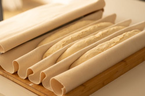 White Dough on Beige Textile