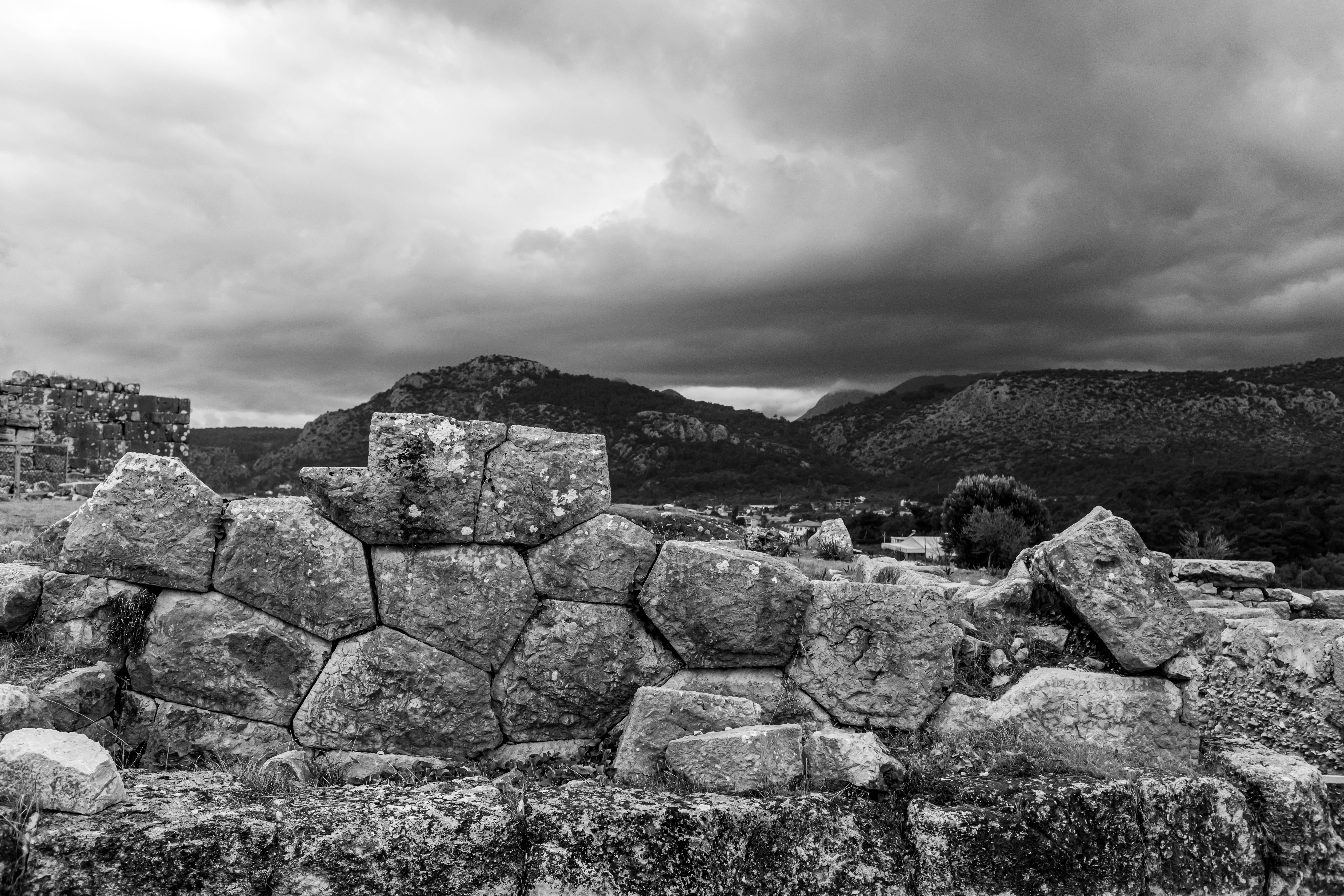 stone ruins in mountains