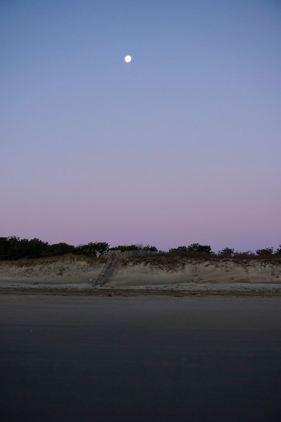 Moonrise over coastal dunes at twilight, by Matt Barnard on Pexels