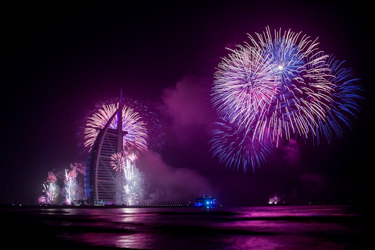 Purple Fireworks Display