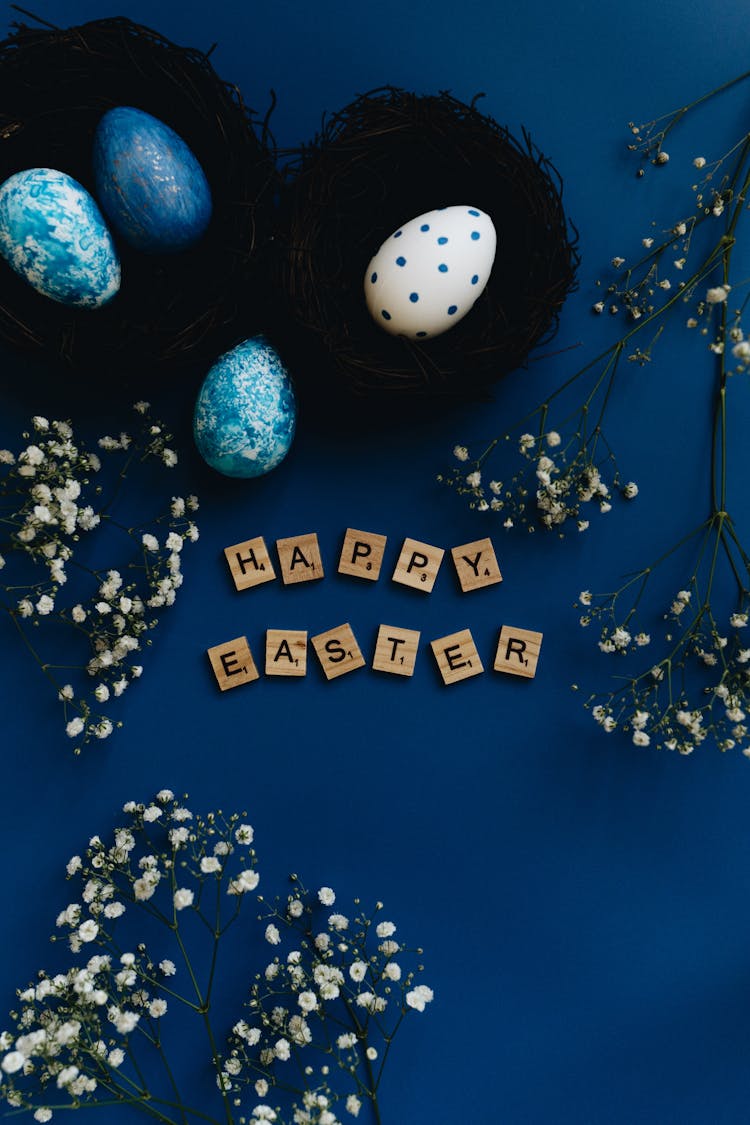 Eggs In Nests For Easter