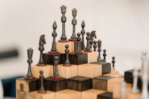 Close Up Shot of Chess Pieces
