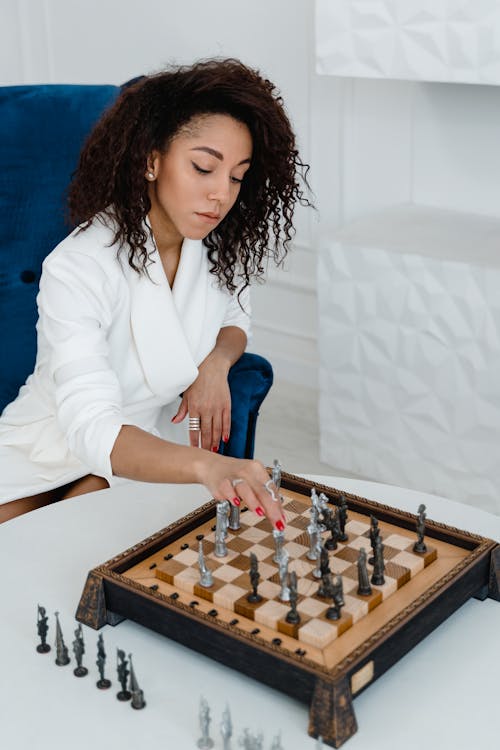A Woman Playing Chess