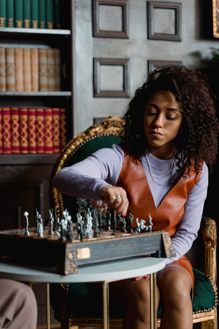 A Woman Playing Chess