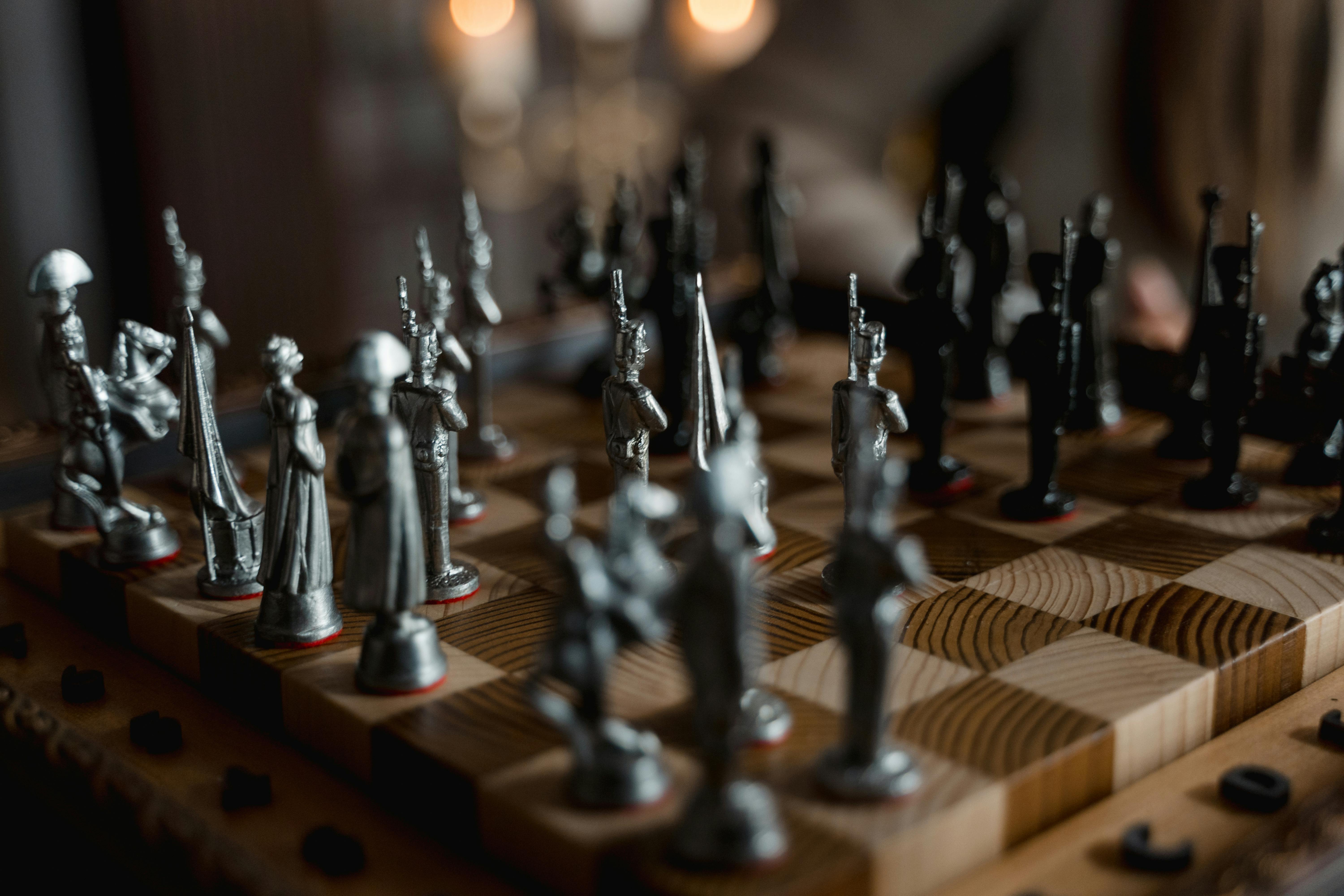 Wooden Chess Set In A Dark Room Background, Cool Chess Picture, Game, Chess  Background Image And Wallpaper for Free Download