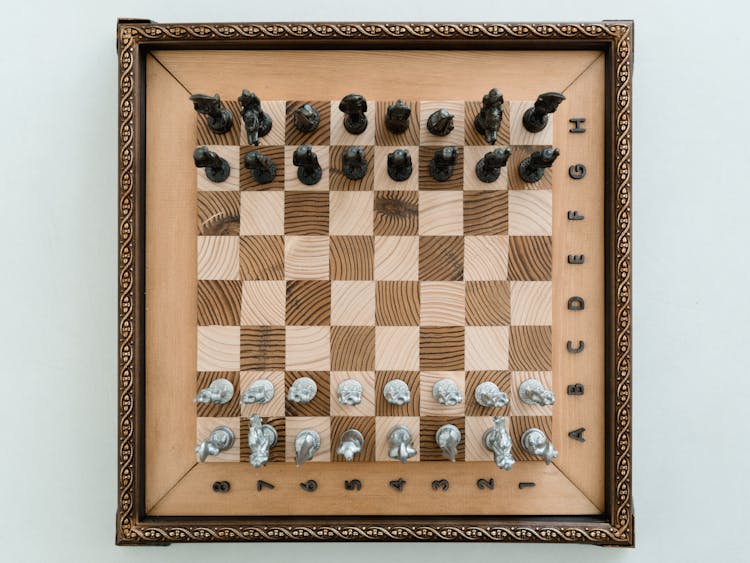 Chess Board In Wooden Frame