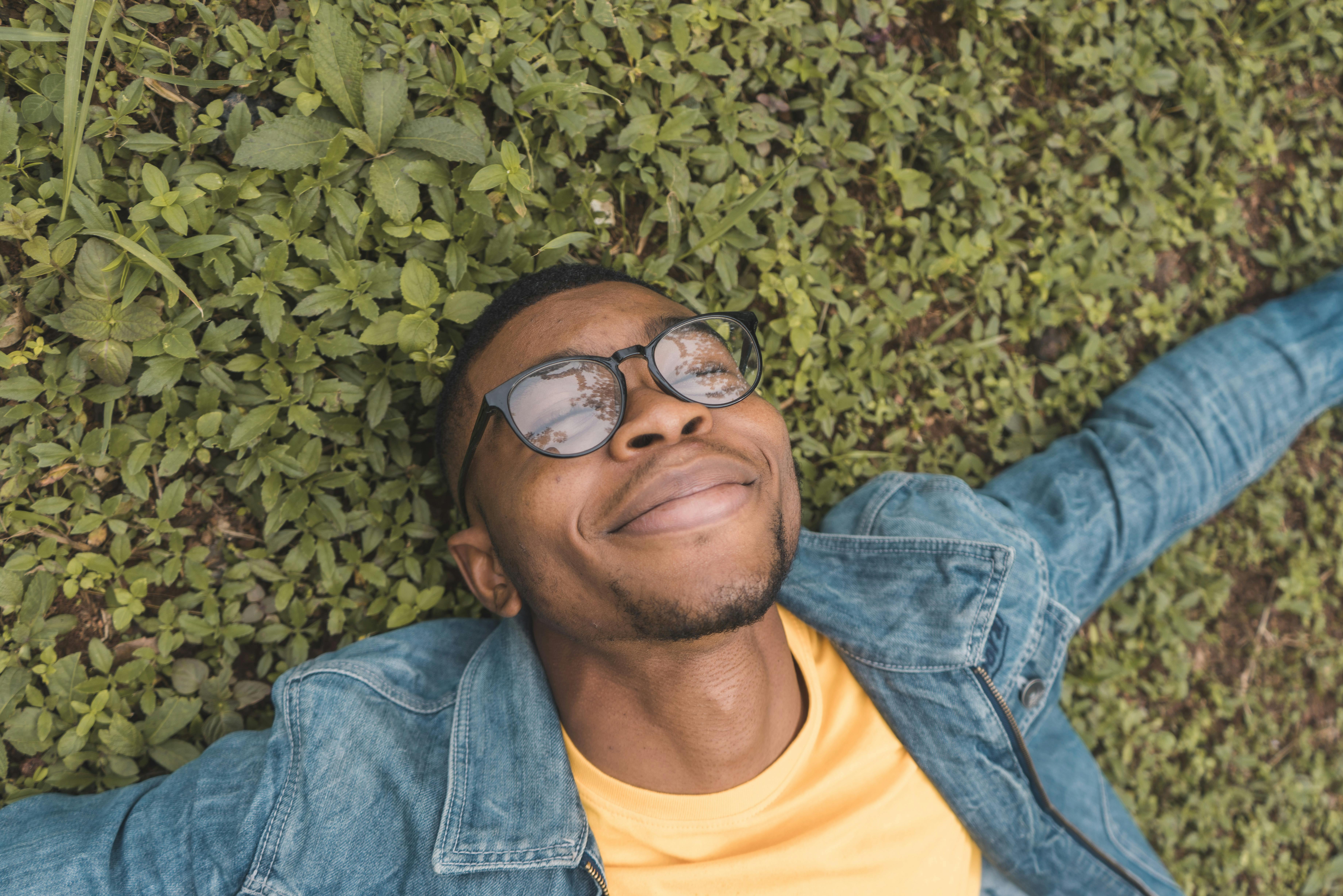 a man lying down on the ground