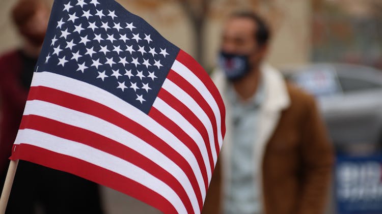 A United States Flag In Close-up Shot