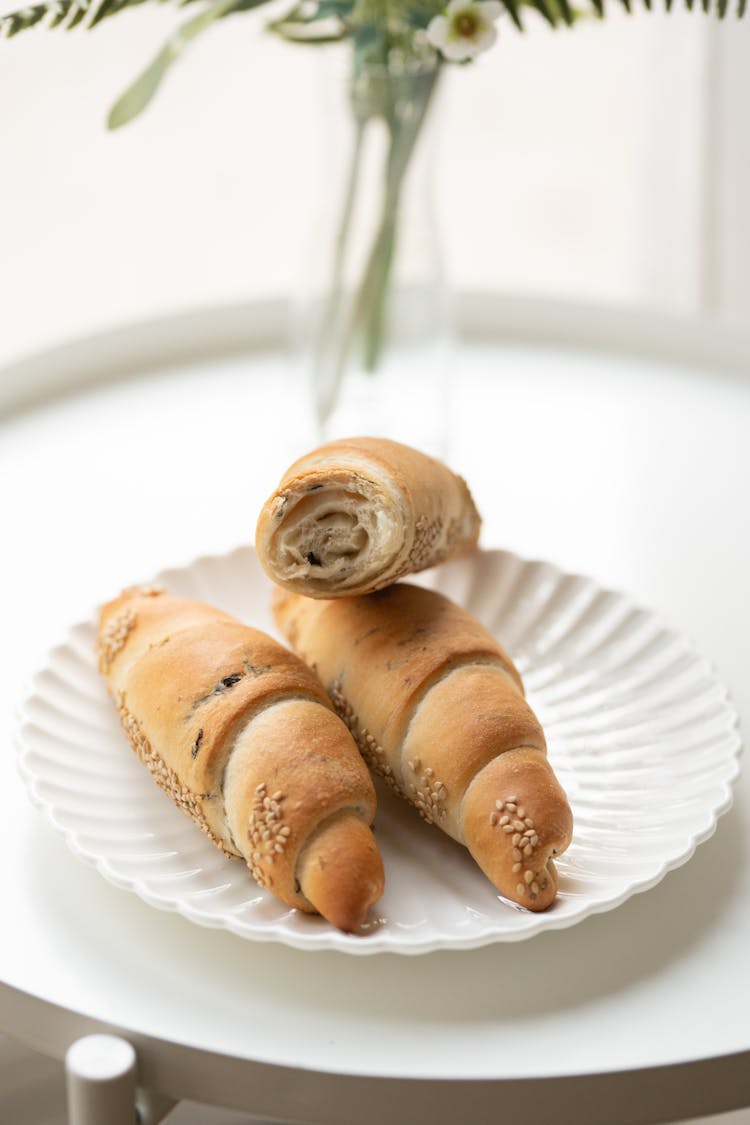 Bread Rolls On A Plate 