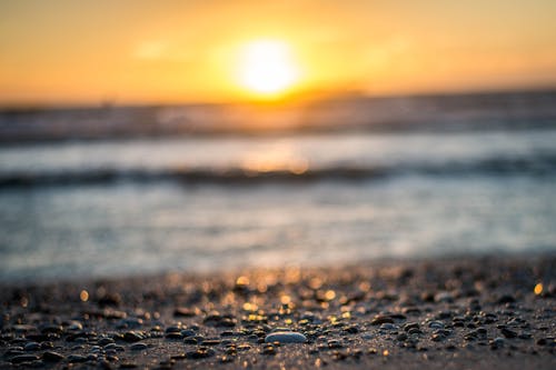 Free stock photo of beach, pebbles, sunset Stock Photo