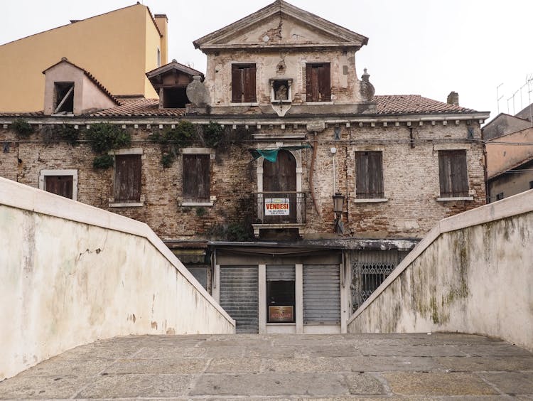 Old, Damaged, Building Facade