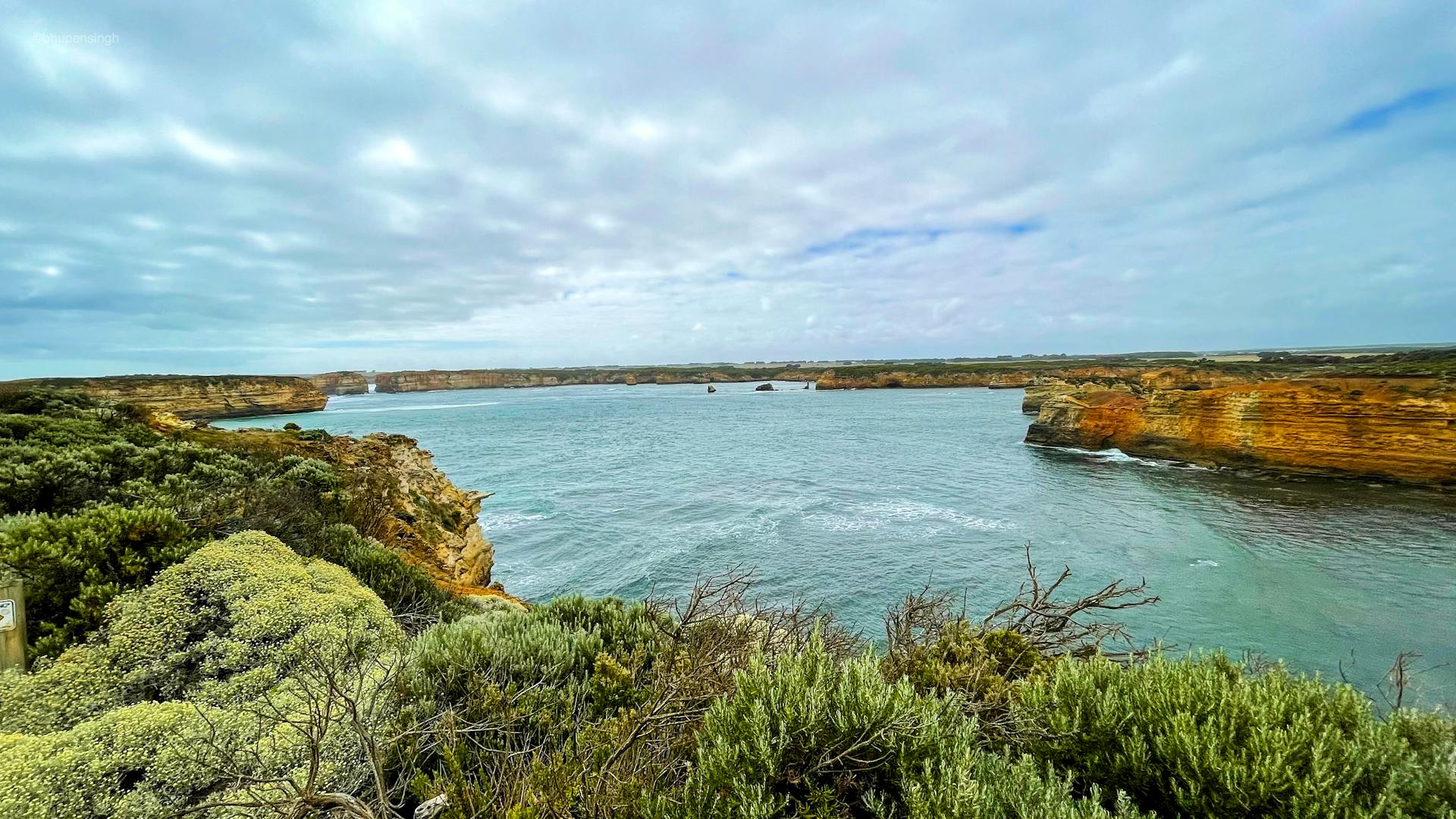 Breathtaking view of cliffs and ocean along the iconic Great Ocean Road in Victoria, Australia.