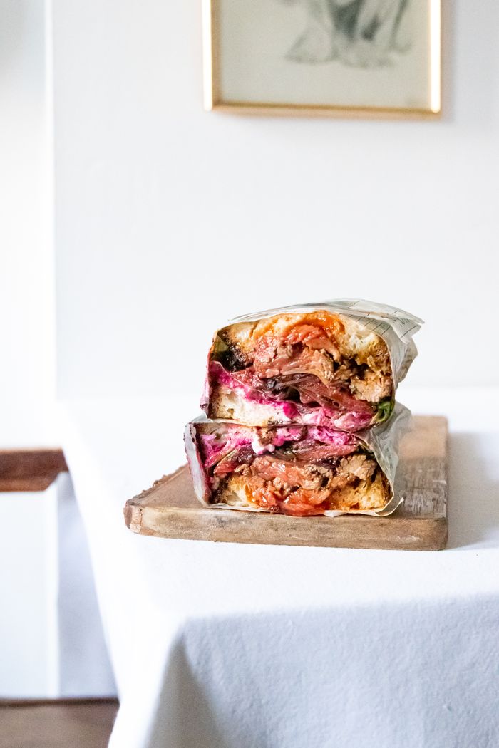 Sub sandwich prepared with fresh ingredients