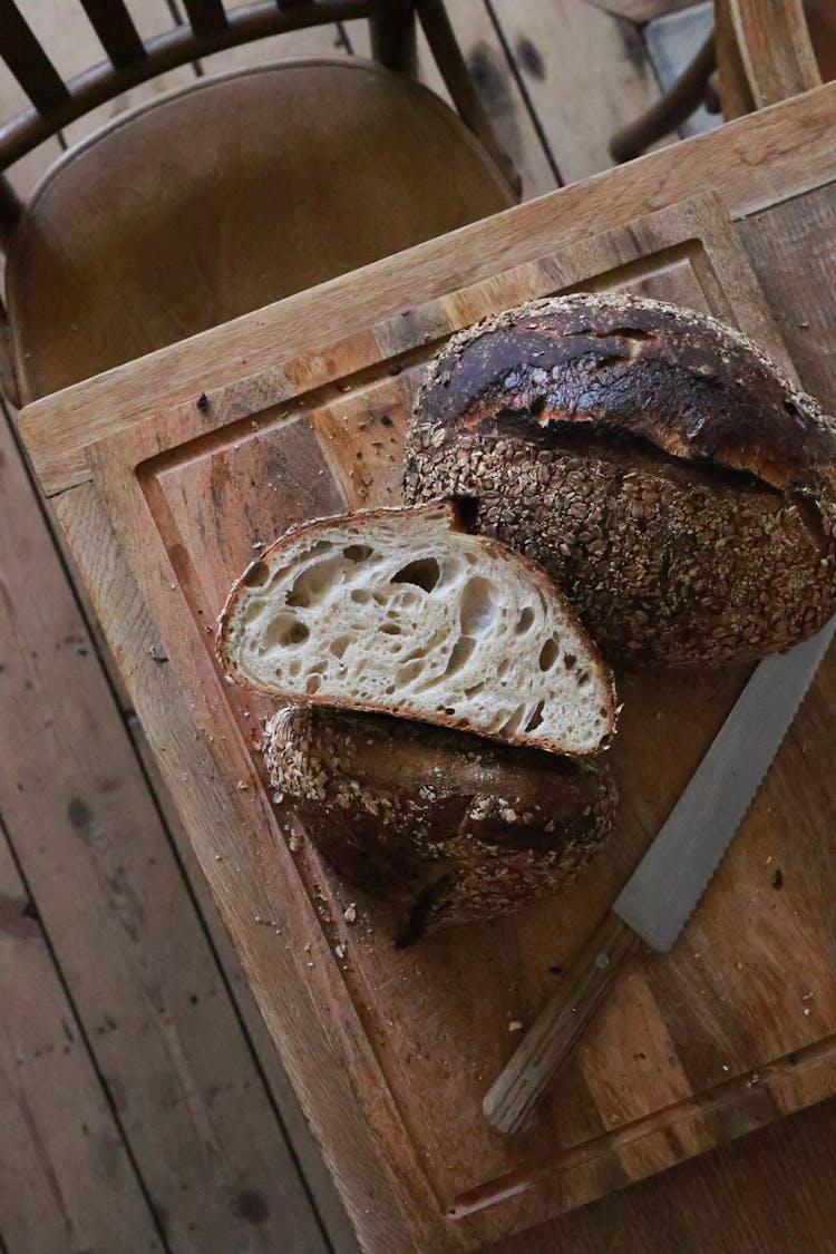 Delicious Sourdough Bread On Table