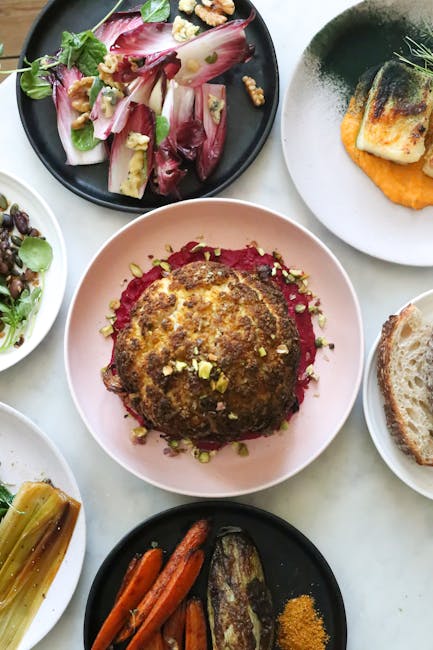 Recipe for  steak salad with chicory cauliflower and radish salad