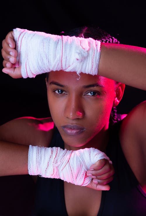 Free A Woman with Hand Wraps Stock Photo