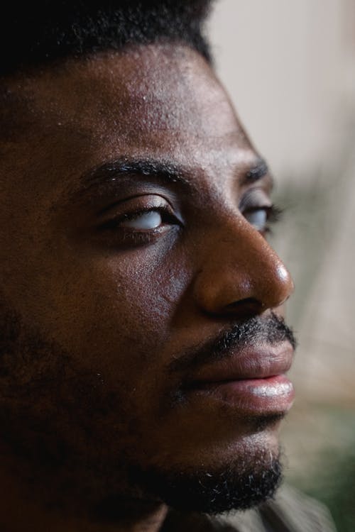 Close-up Shot of a Blind Man