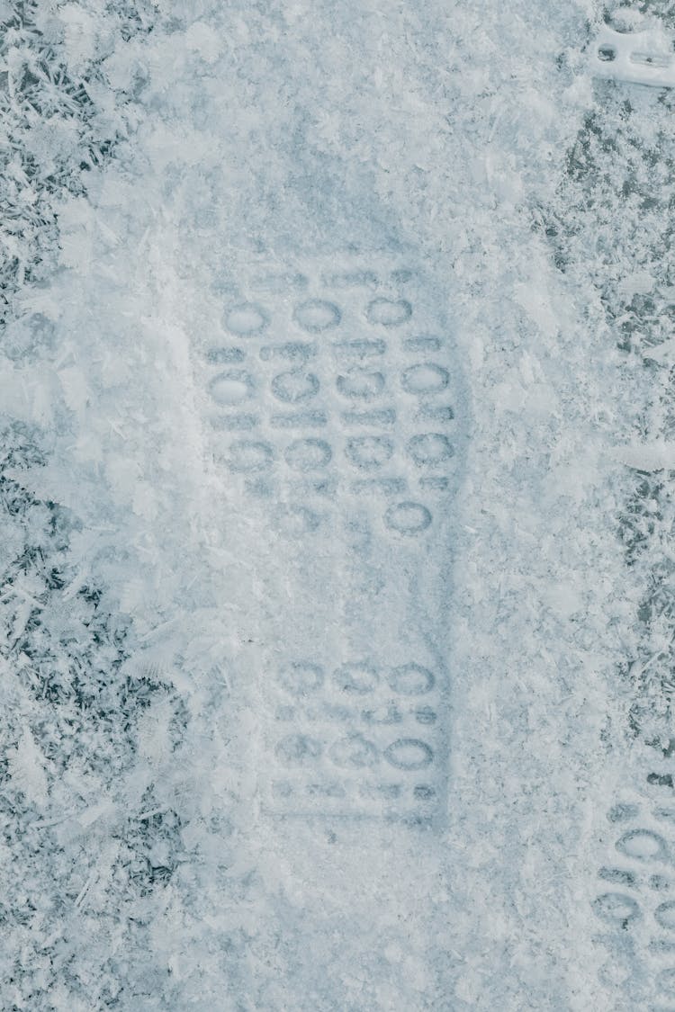 Shoe Print On Snow