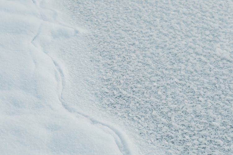 Texture Of Snow And Frost On A Frozen Lake